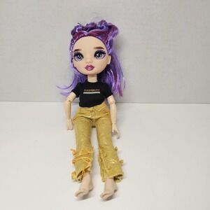 Rainbow High‎ Doll Purple Hair Articulated Rainbow Logo Tee Outfit